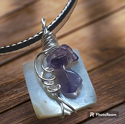 Wire Wrapped Amethyst Shell Necklace £7.00