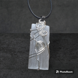 Selenite Crystal Wire Wrapped Necklace £12.00